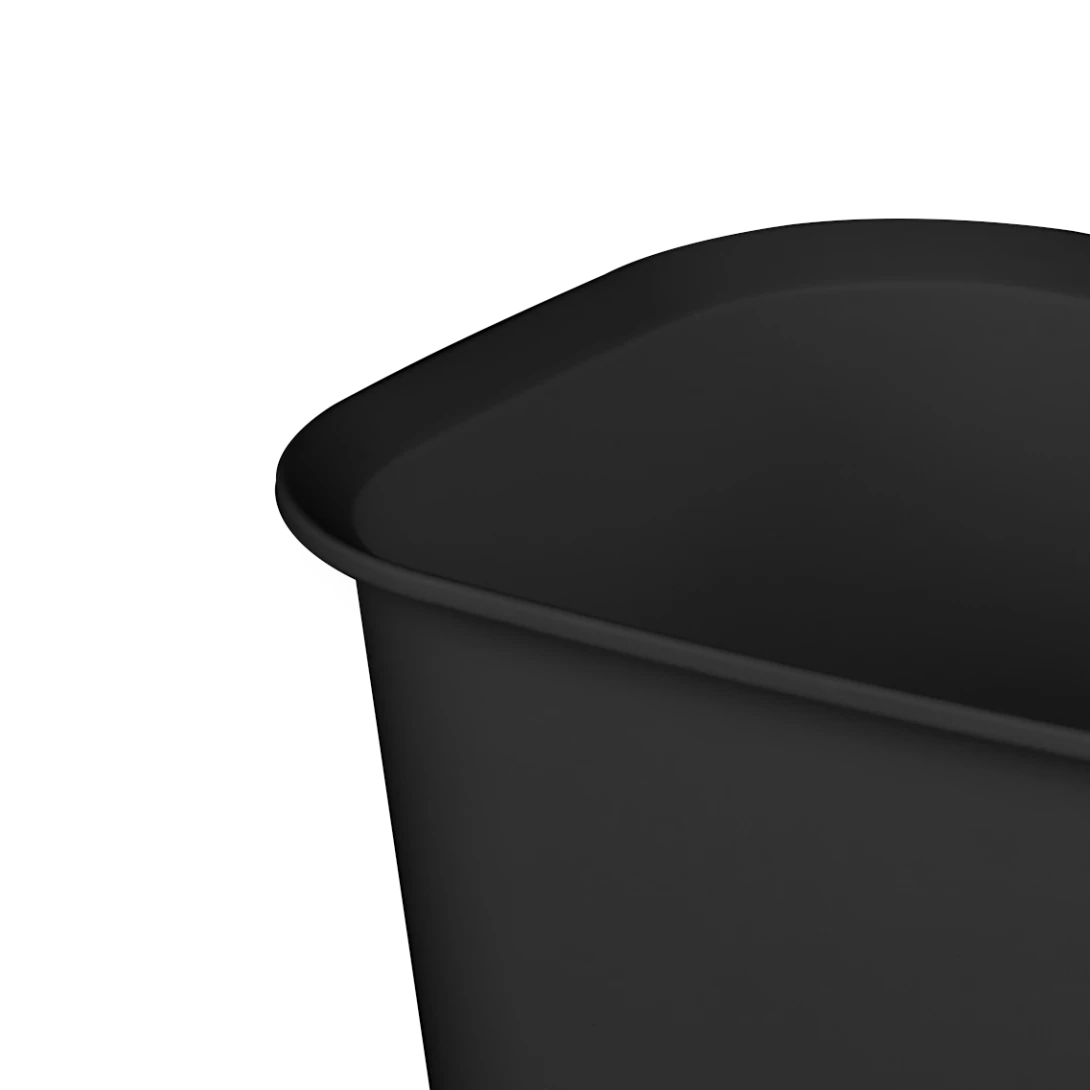 Sterilite 1046 3 Gallon / 11.4 Liter Rectangular Wastebasket – Black / White - Image 5