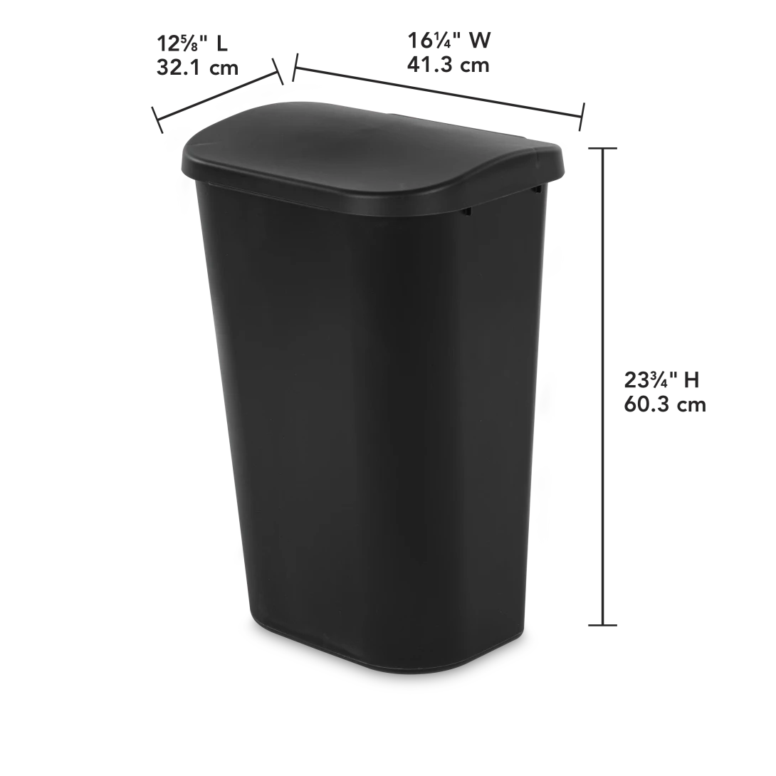 Sterilite 1075 11.3 Gallon / 43 Liter LiftTop Wastebasket – White / Black - Image 10