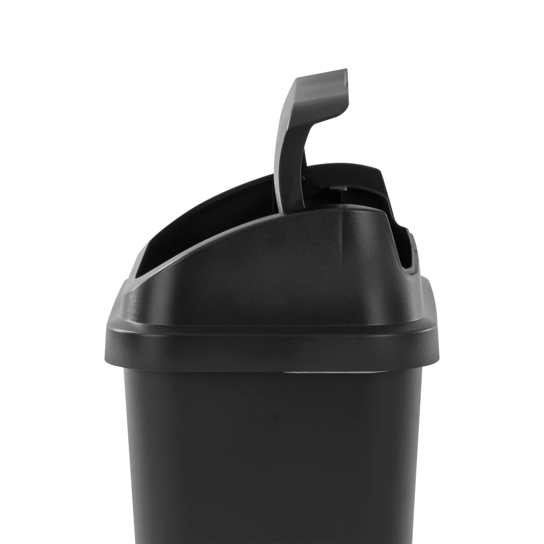 Sterilite 1066 7.8 Gallon / 30 Liter SwingTop Wastebasket – White / Black - Image 13