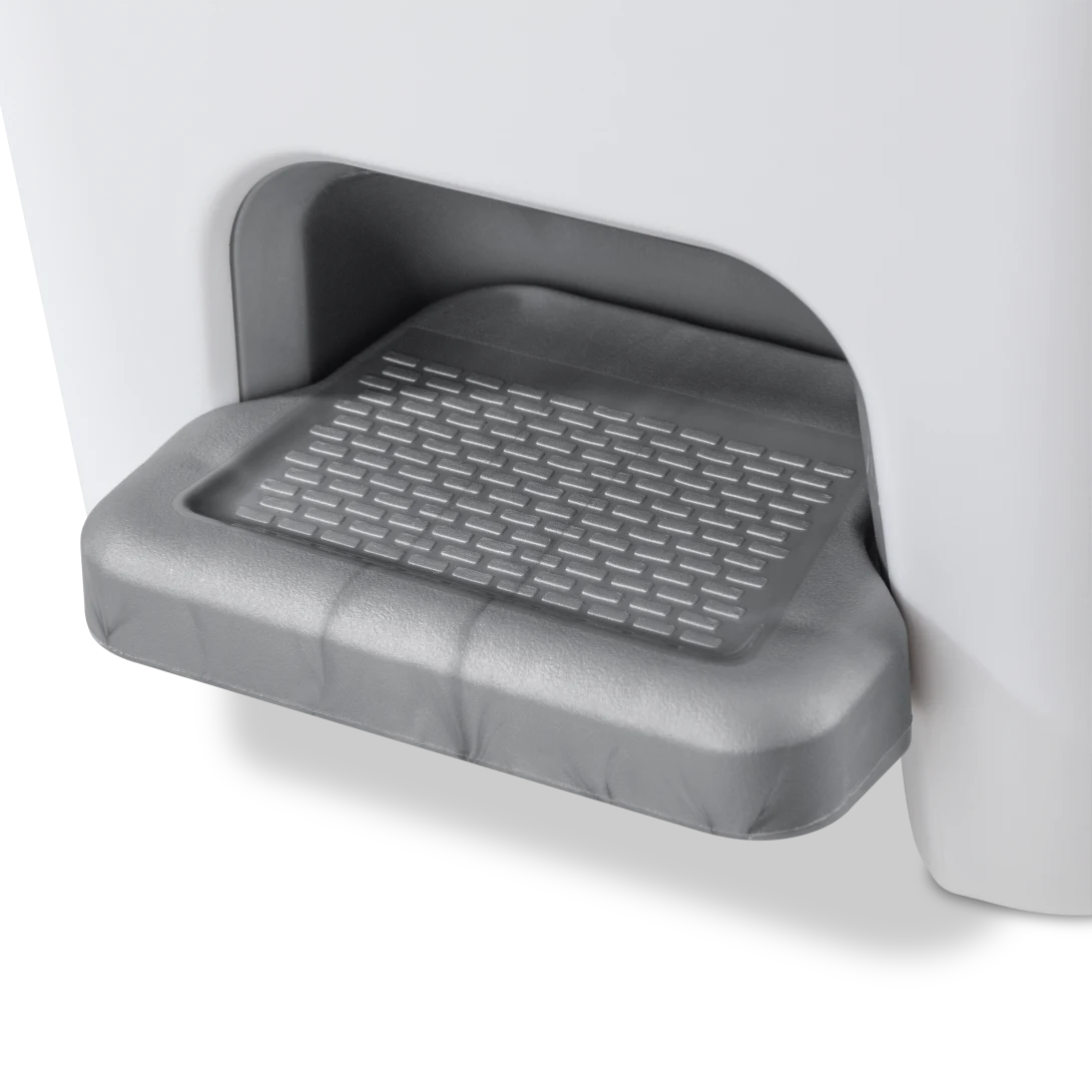 Sterilite 1061 2.7 Gallon / 10.2 Liter Rectangular StepOn Wastebasket – Black / White with Titanium Pedal - Image 14