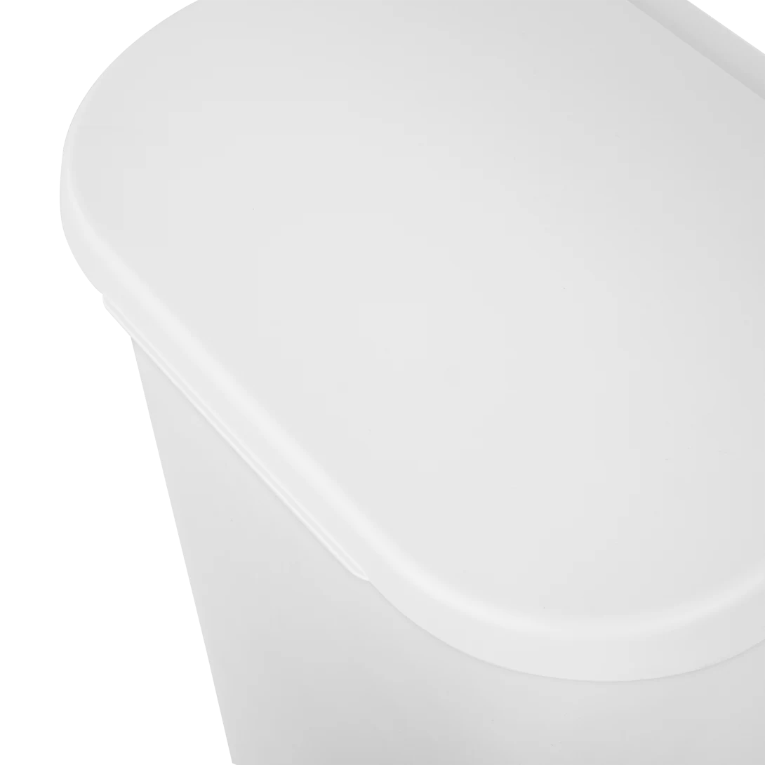 Sterilite 1075 11.3 Gallon / 43 Liter LiftTop Wastebasket – White / Black - Image 6