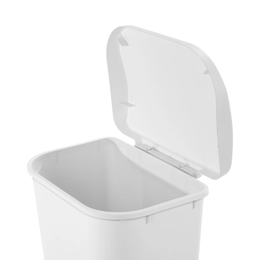 Sterilite 1075 11.3 Gallon / 43 Liter LiftTop Wastebasket – White / Black - Image 7