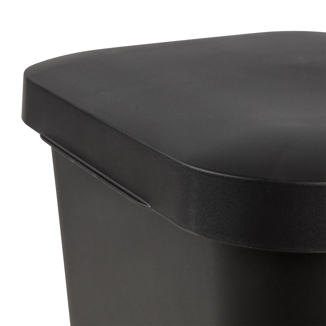 Sterilite 1069 11.9 Gallon / 45 Liter StepOn Wastebasket – Black / White with Titanium Pedal - Image 8