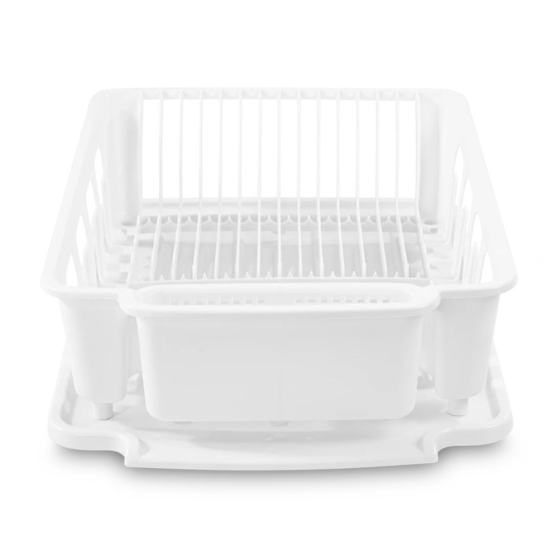 Sterilite 0627 Large 2-Piece Sink Set – Dish Drainer & Slanted Drainboard – White - Image 10