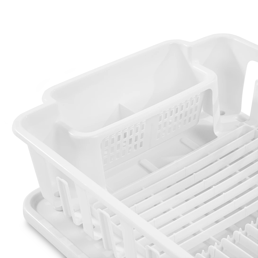 Sterilite 0627 Large 2-Piece Sink Set – Dish Drainer & Slanted Drainboard – White - Image 12
