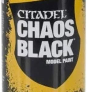 Citadel Chaos Black 400ml spray paint aerosol can for priming Warhammer miniatures