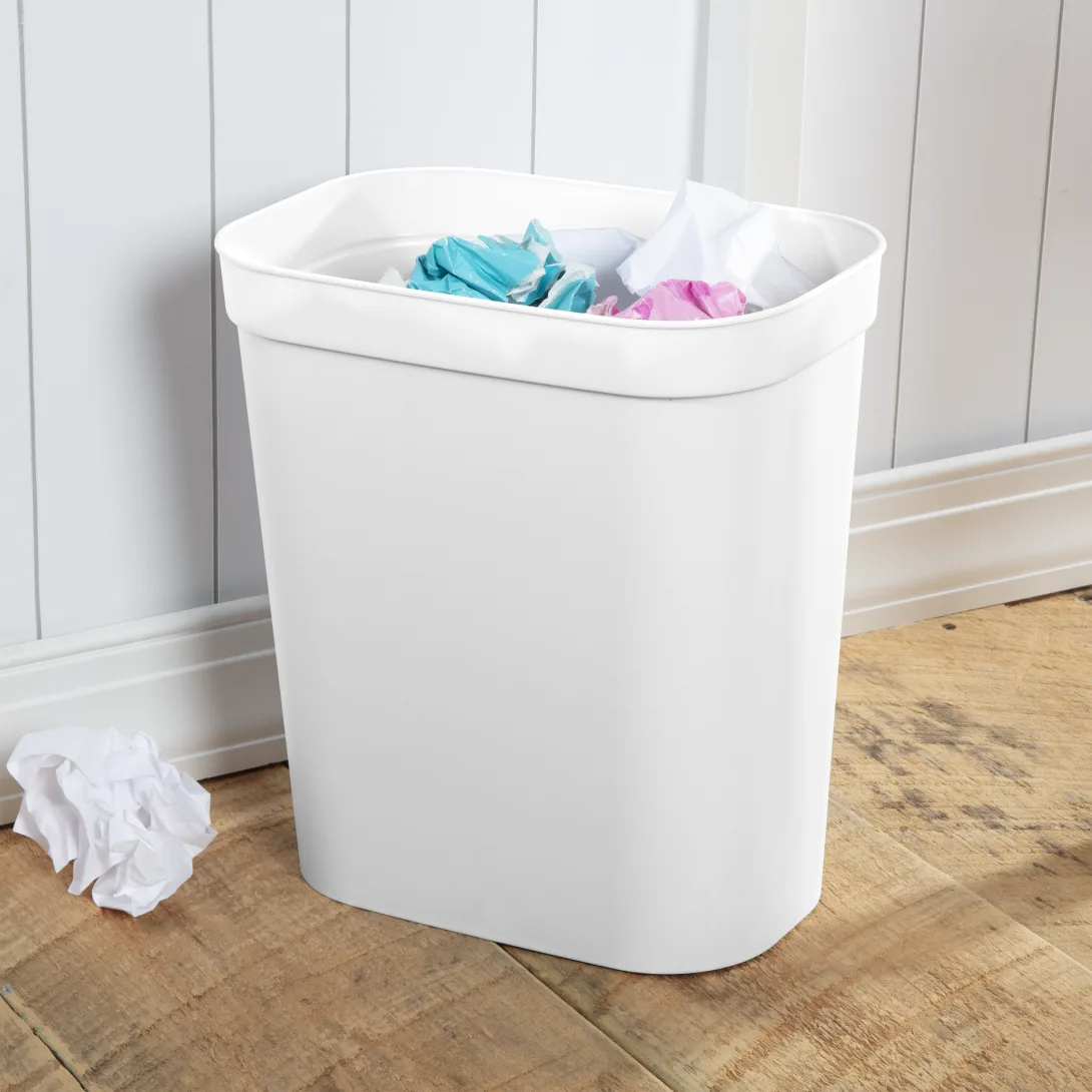 Sterilite 1041 2.5 Gallon / 9.5 Liter Vanity Wastebasket – White - Image 4
