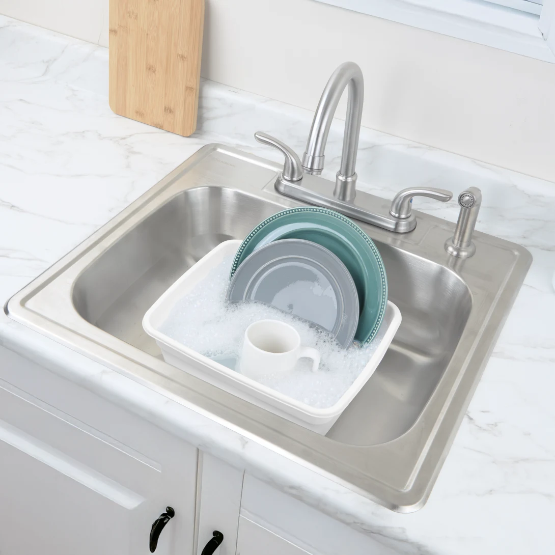 Sterilite 0656 8 Quart Compact Plastic Dishpan β White - Image 6