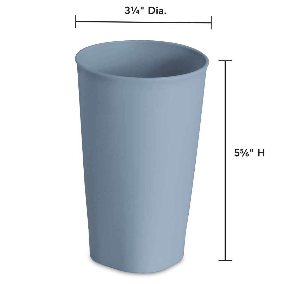Sterilite 0924 Set of Four 20 Ounce / 591 Milliliter Plastic Tumblers – Washed Blue / Grey Pumice - Image 6