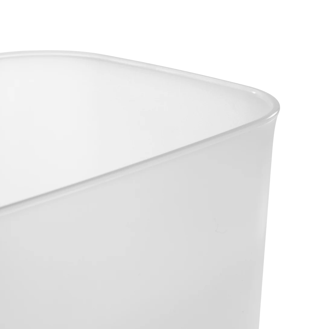 Sterilite 1039 3.3 Gallon / 12 Liter Slim Wastebasket – Clear with Flat Gray Base - Image 6
