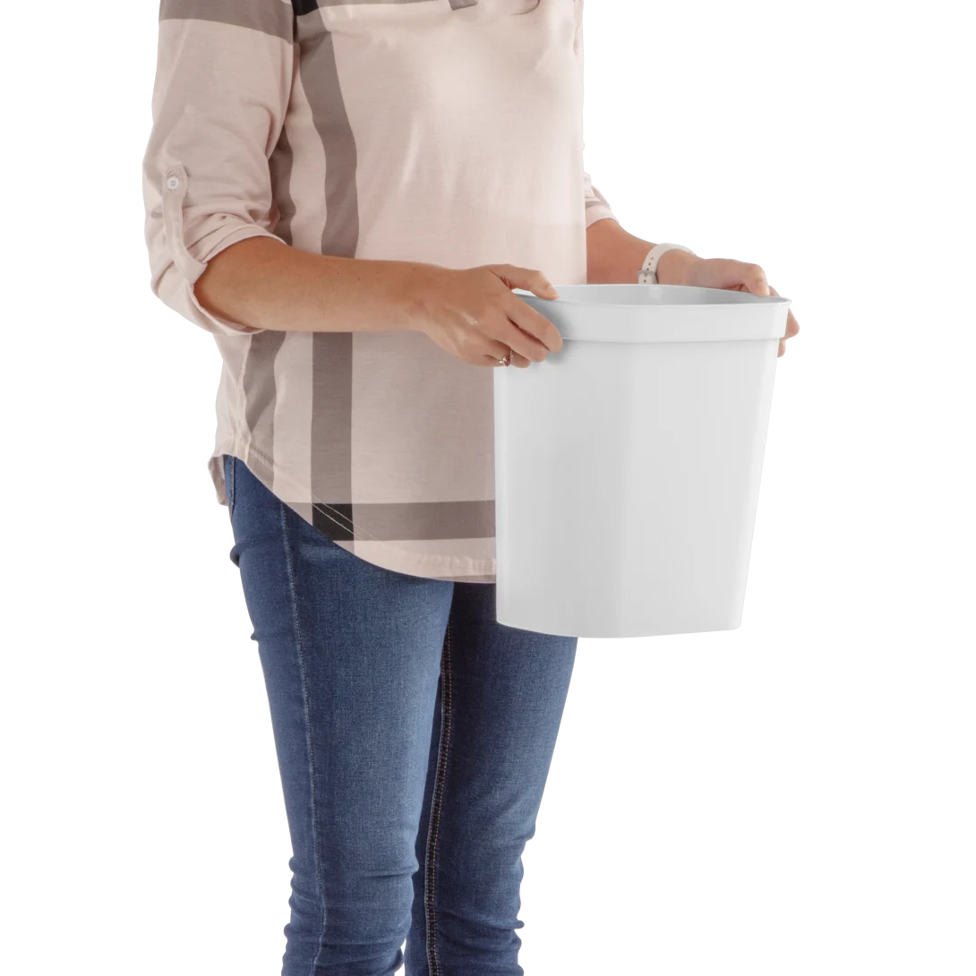 Sterilite 1041 2.5 Gallon / 9.5 Liter Vanity Wastebasket – White - Image 6