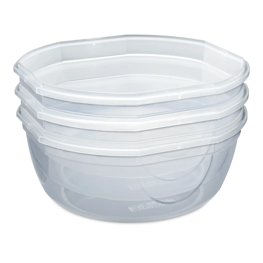 Sterilite 0393 Ultra•Seal™ 2.5 Quart Round Food Storage Bowl – Clear with Magenta Accents - Image 8