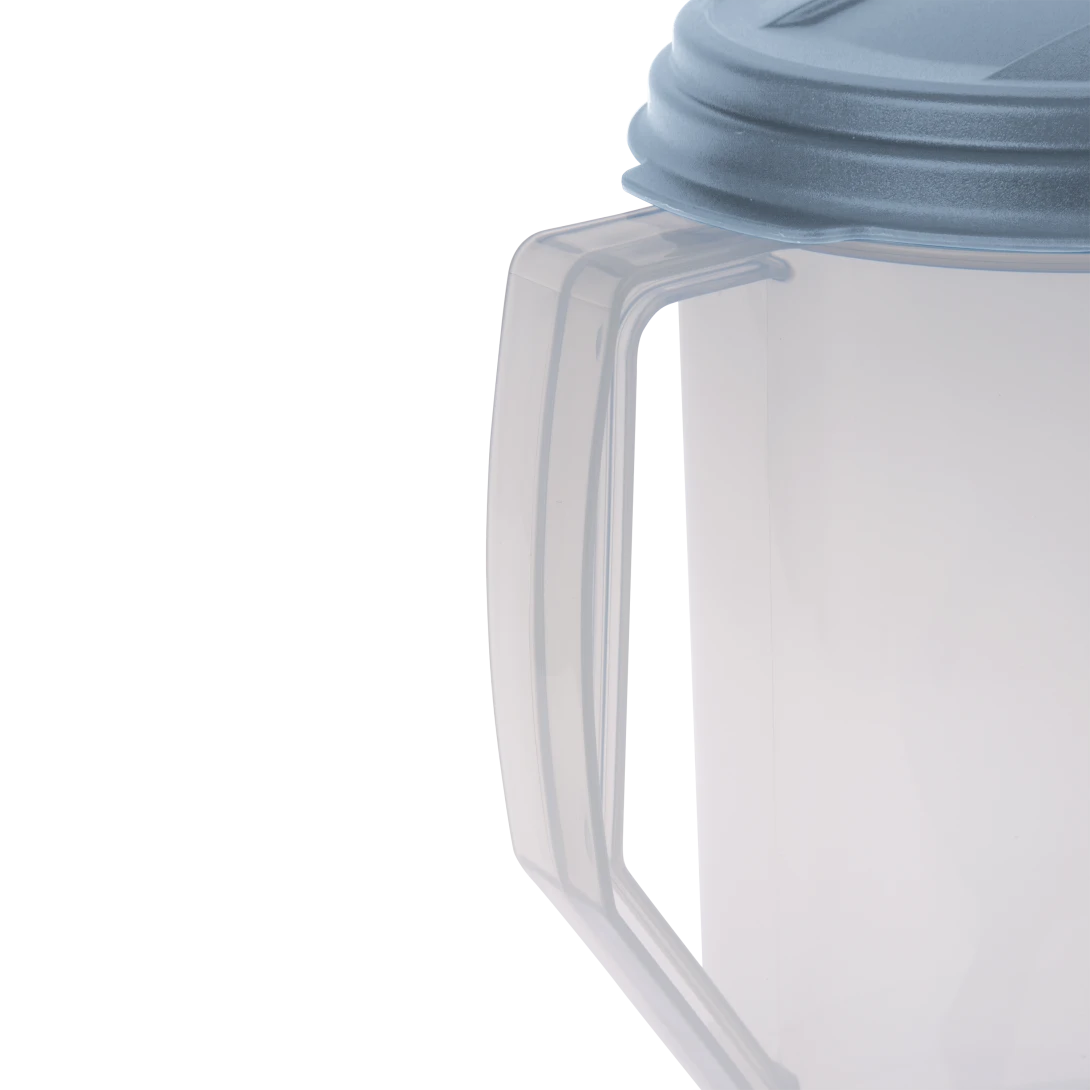 Sterilite 0486 2 Quart Round Beverage Pitcher with Rotating Lid – Clear with White Cover - Image 7