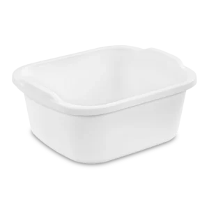 Sterilite 0647 12 quart white heavy-duty plastic dishpan and household wash basin
