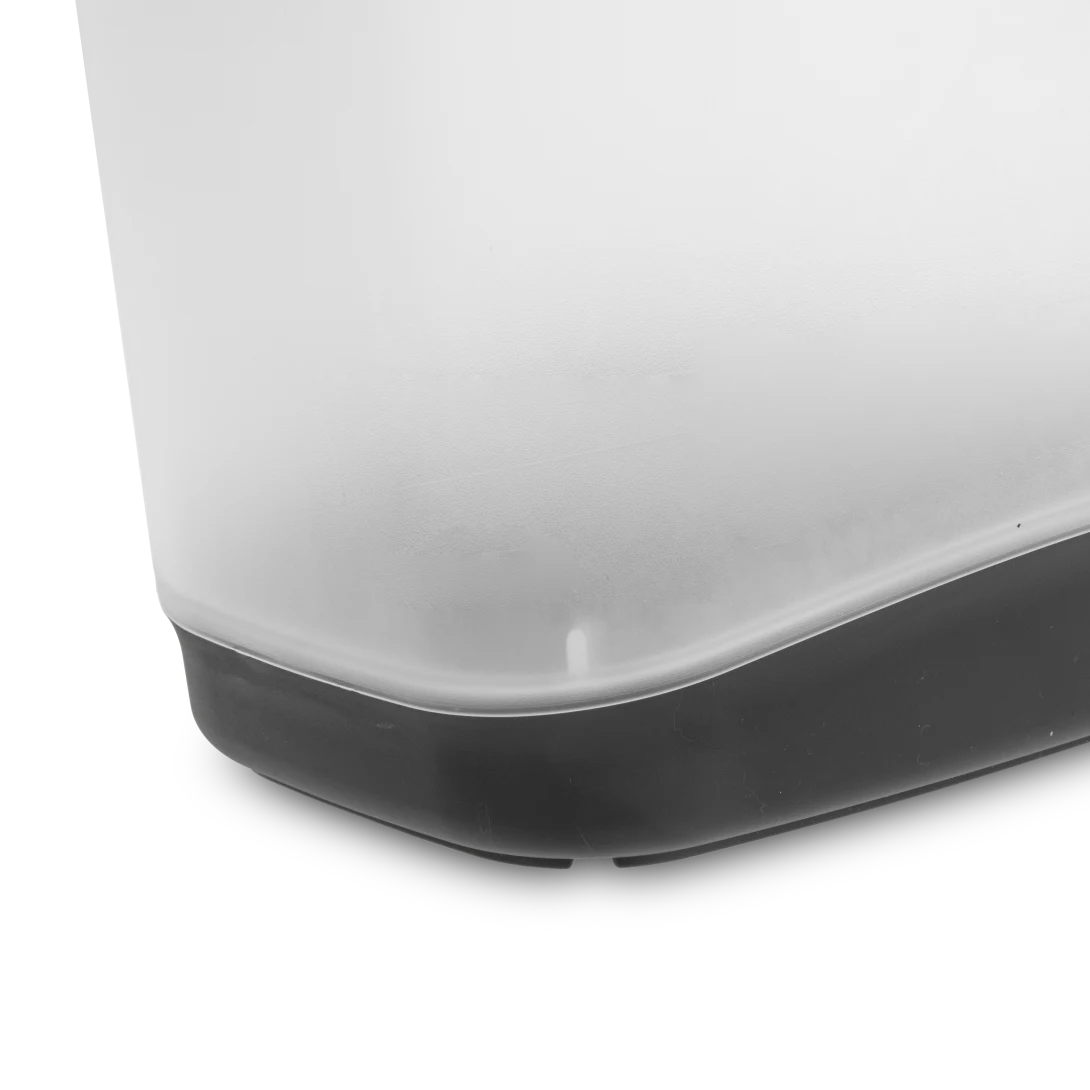 Sterilite 1039 3.3 Gallon / 12 Liter Slim Wastebasket – Clear with Flat Gray Base - Image 7