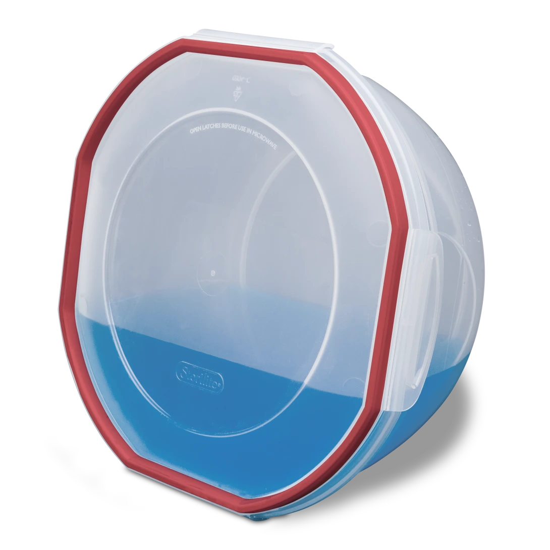 Sterilite 0393 Ultra•Seal™ 2.5 Quart Round Food Storage Bowl – Clear with Magenta Accents - Image 9