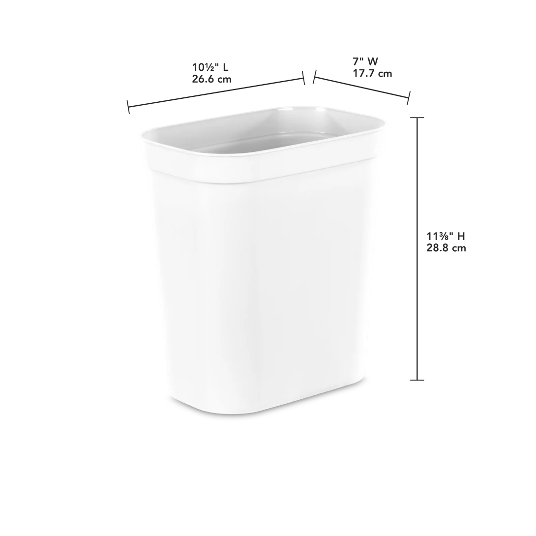 Sterilite 1041 2.5 Gallon / 9.5 Liter Vanity Wastebasket – White - Image 2