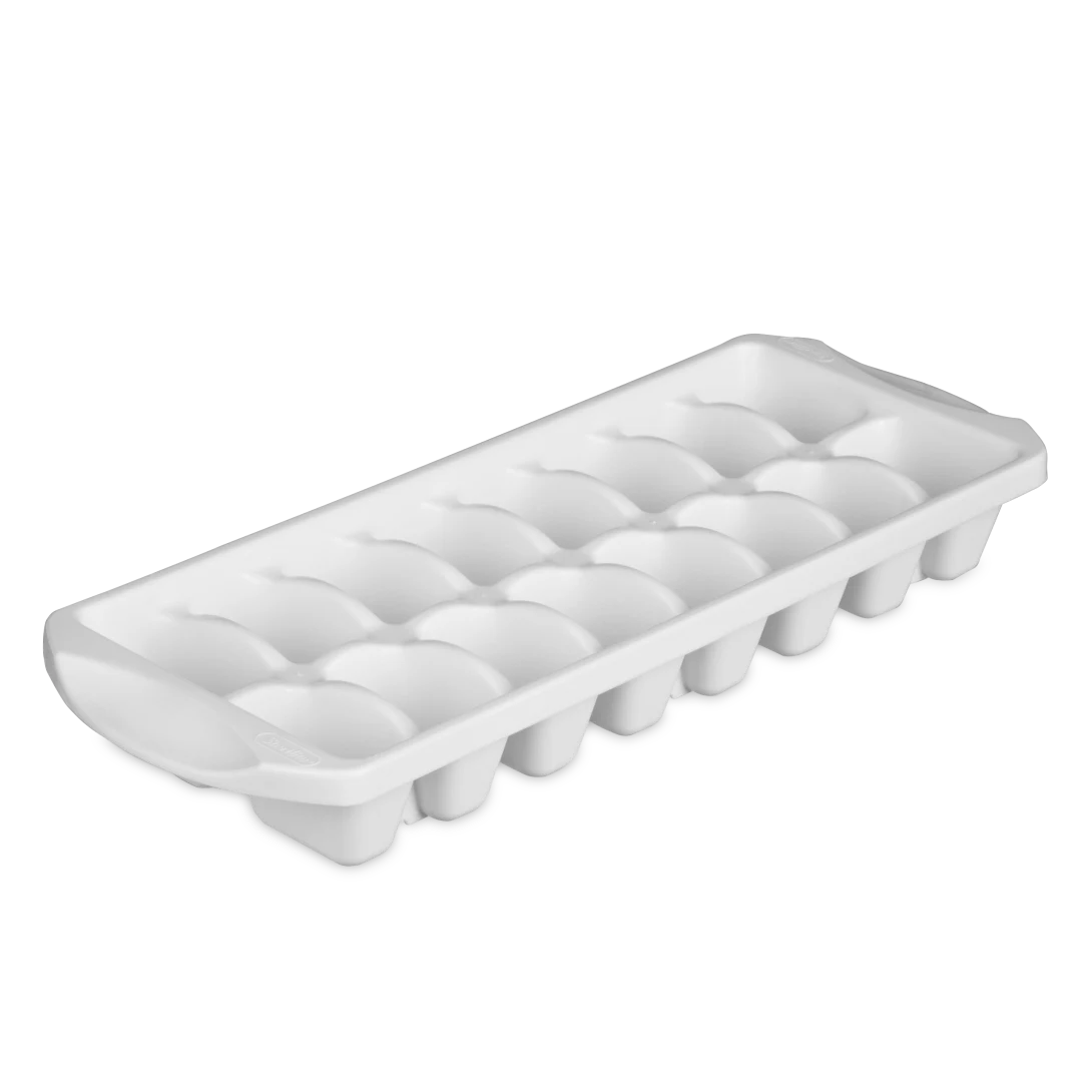 Sterilite 7240 white plastic 16-cube stacking ice cube tray for freezer organization