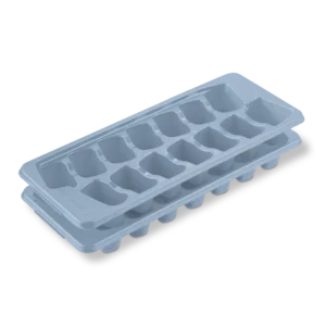Sterilite 7262 set of two washed blue plastic stacking ice cube trays for freezer organization