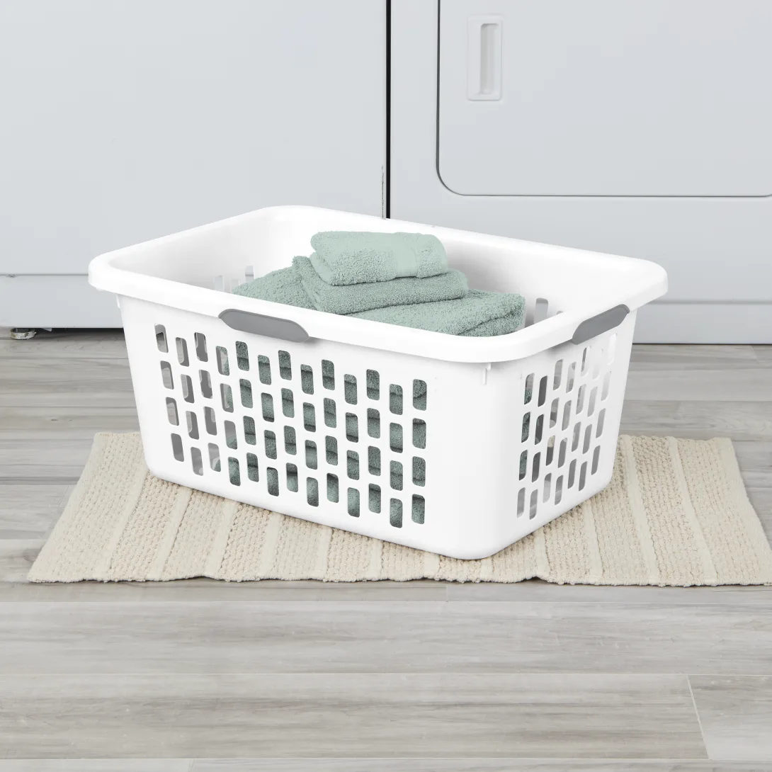 Sterilite 1202 2 Bushel / 71 Liter Ultra Laundry Basket – Mindful Mint / White - Image 10