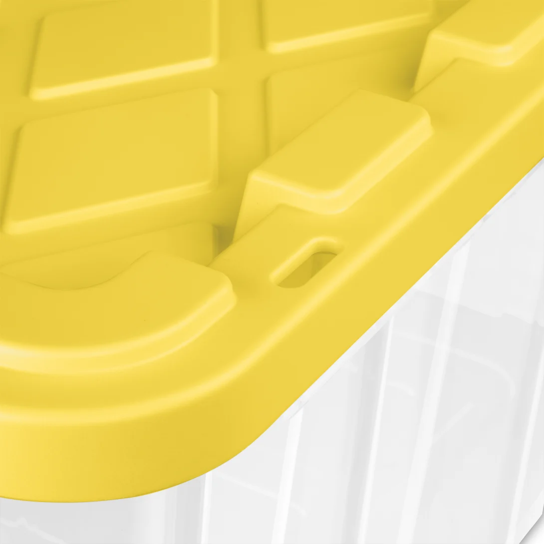 Sterilite 5075 27 Gallon Industrial Box β Heavy-Duty Clear Storage Bin with Yellow Lily Lid - Image 10