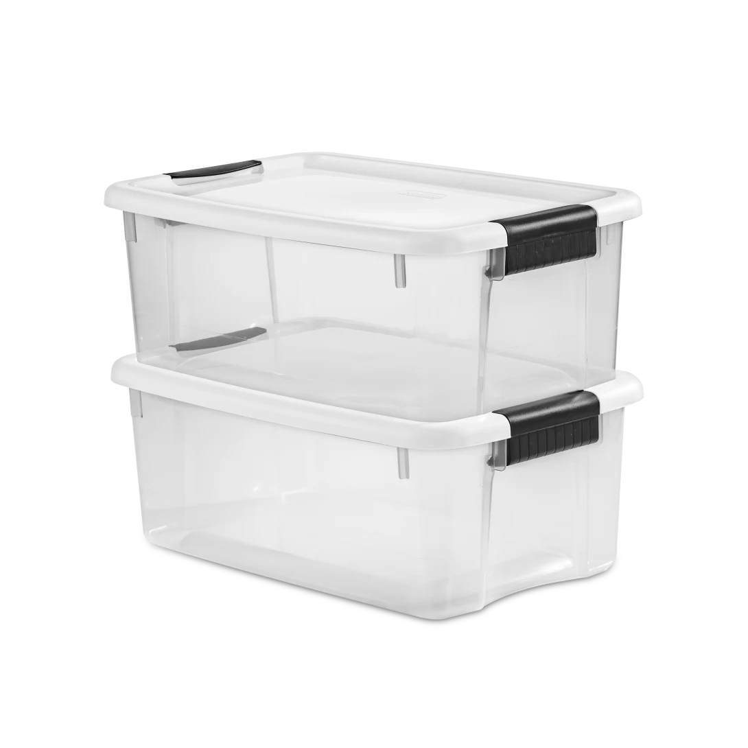 Sterilite 1984 18 Quart Ultra Latch Box – Clear Plastic Storage Bin with White Lid & Heavy-Duty Black Latches - Image 11