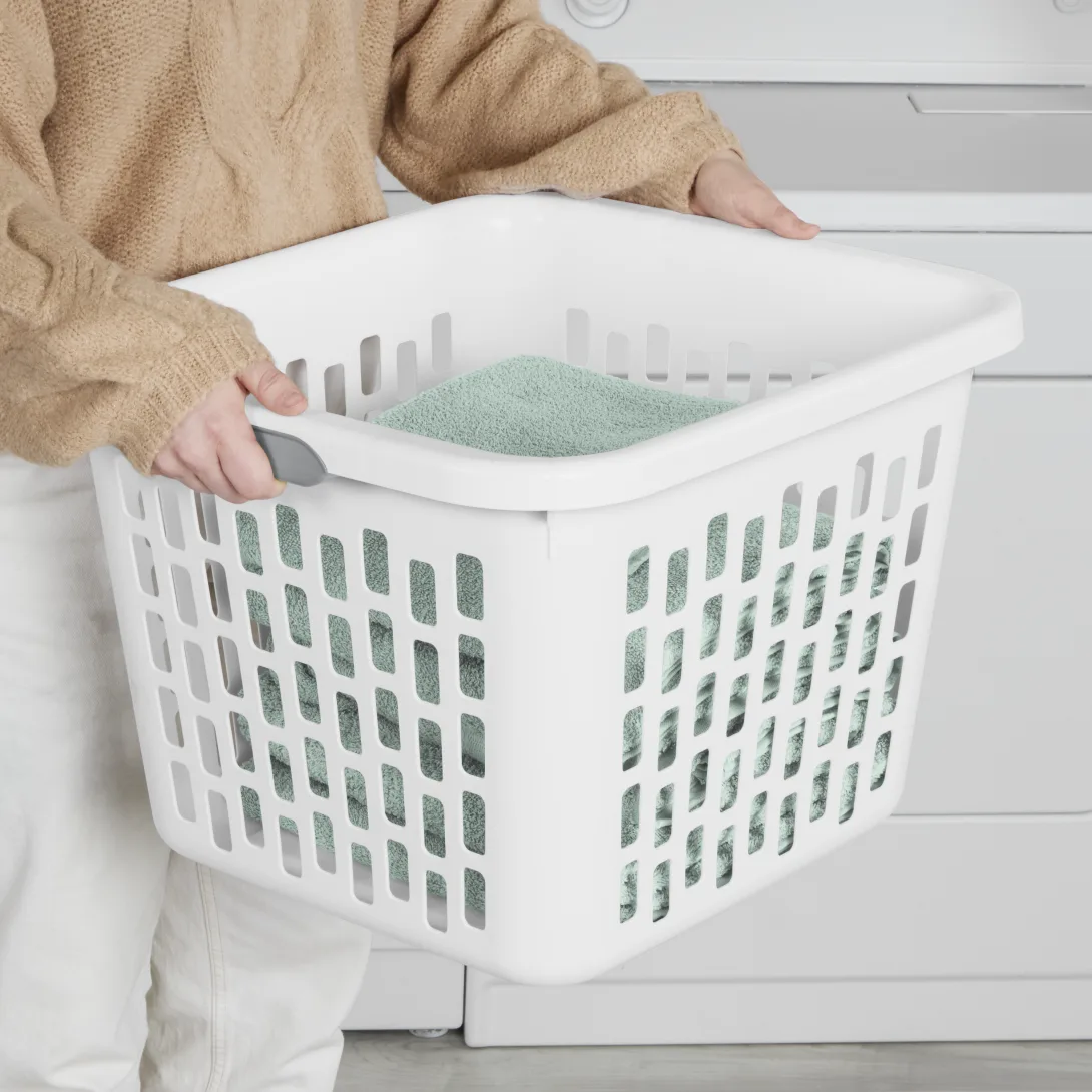 Sterilite 1204 1.5 Bushel / 53 Liter Ultra Laundry Basket – Mindful Mint / White - Image 11