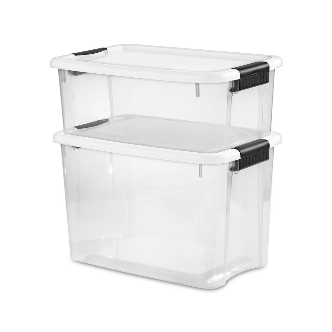 Sterilite 1984 18 Quart Ultra Latch Box – Clear Plastic Storage Bin with White Lid & Heavy-Duty Black Latches - Image 12