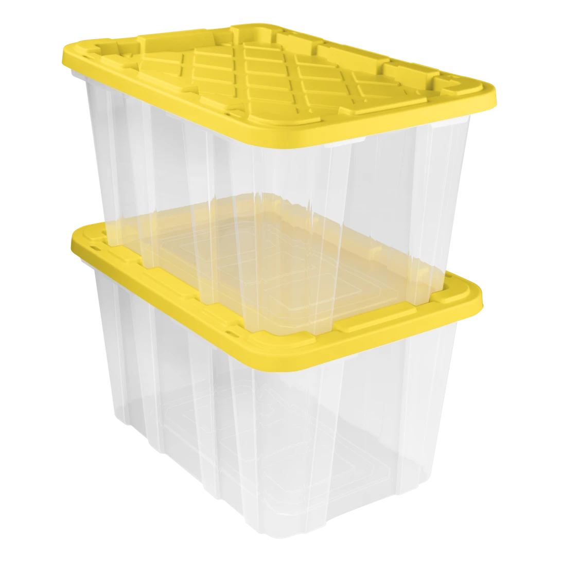 Sterilite 5075 27 Gallon Industrial Box β Heavy-Duty Clear Storage Bin with Yellow Lily Lid - Image 12