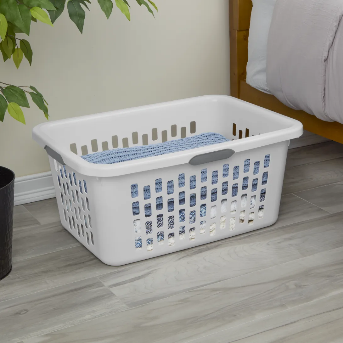 Sterilite 1202 2 Bushel / 71 Liter Ultra Laundry Basket – Mindful Mint / White - Image 12