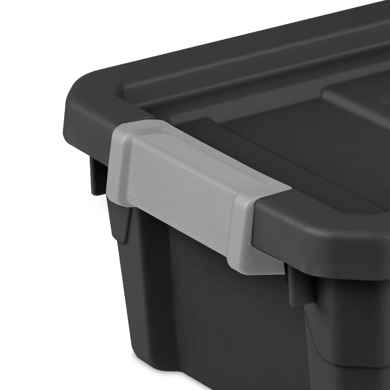 Sterilite 1482 4 Gallon Modular Stacker Tote β Black Base & Lid with Titanium Latches - Image 13