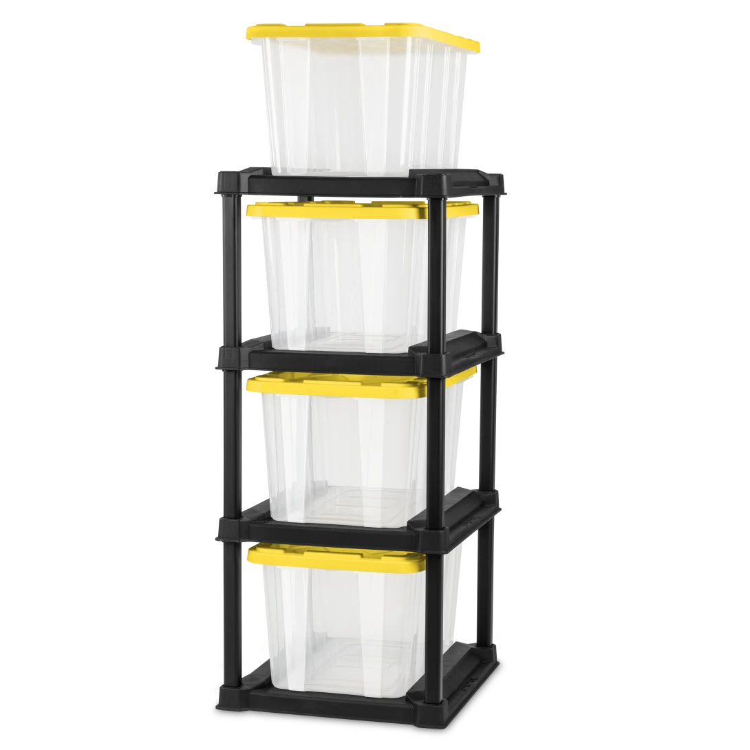 Sterilite 5075 27 Gallon Industrial Box β Heavy-Duty Clear Storage Bin with Yellow Lily Lid - Image 14