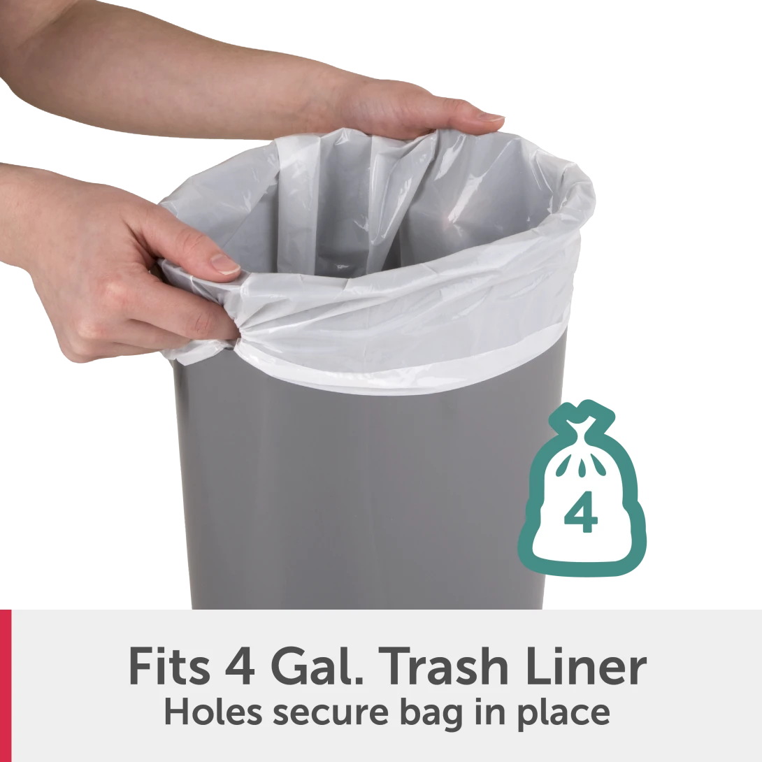 Sterilite 1081 2.6 Gallon / 9.8 Liter Ultra StepOn Wastebasket – Black / White with Titanium Pedal - Image 14