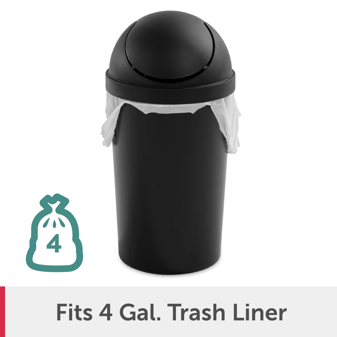 Sterilite 1083 3 Gallon / 11.4 Liter Round SwingTop Wastebasket – White / Black - Image 15