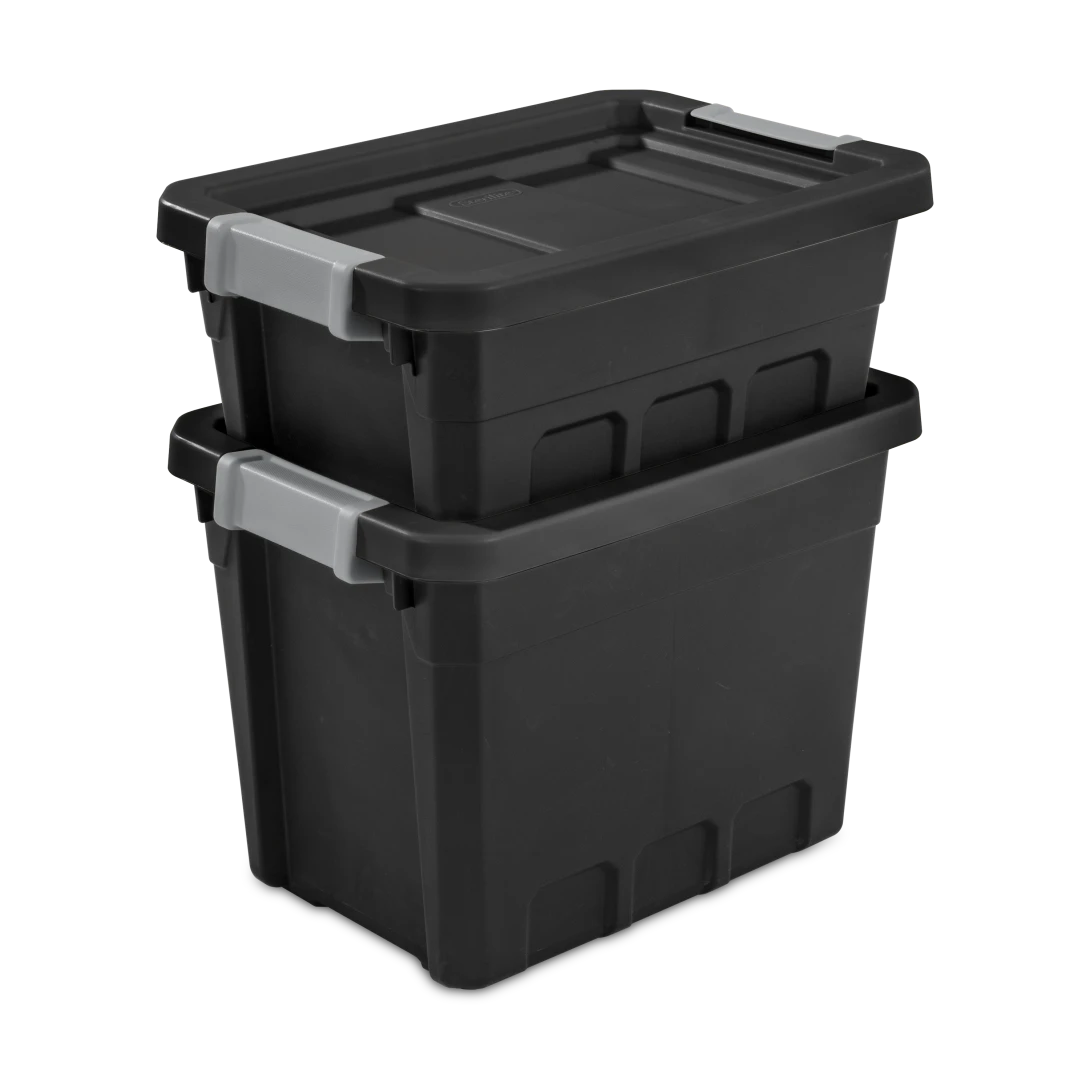 Sterilite 1482 4 Gallon Modular Stacker Tote β Black Base & Lid with Titanium Latches - Image 15