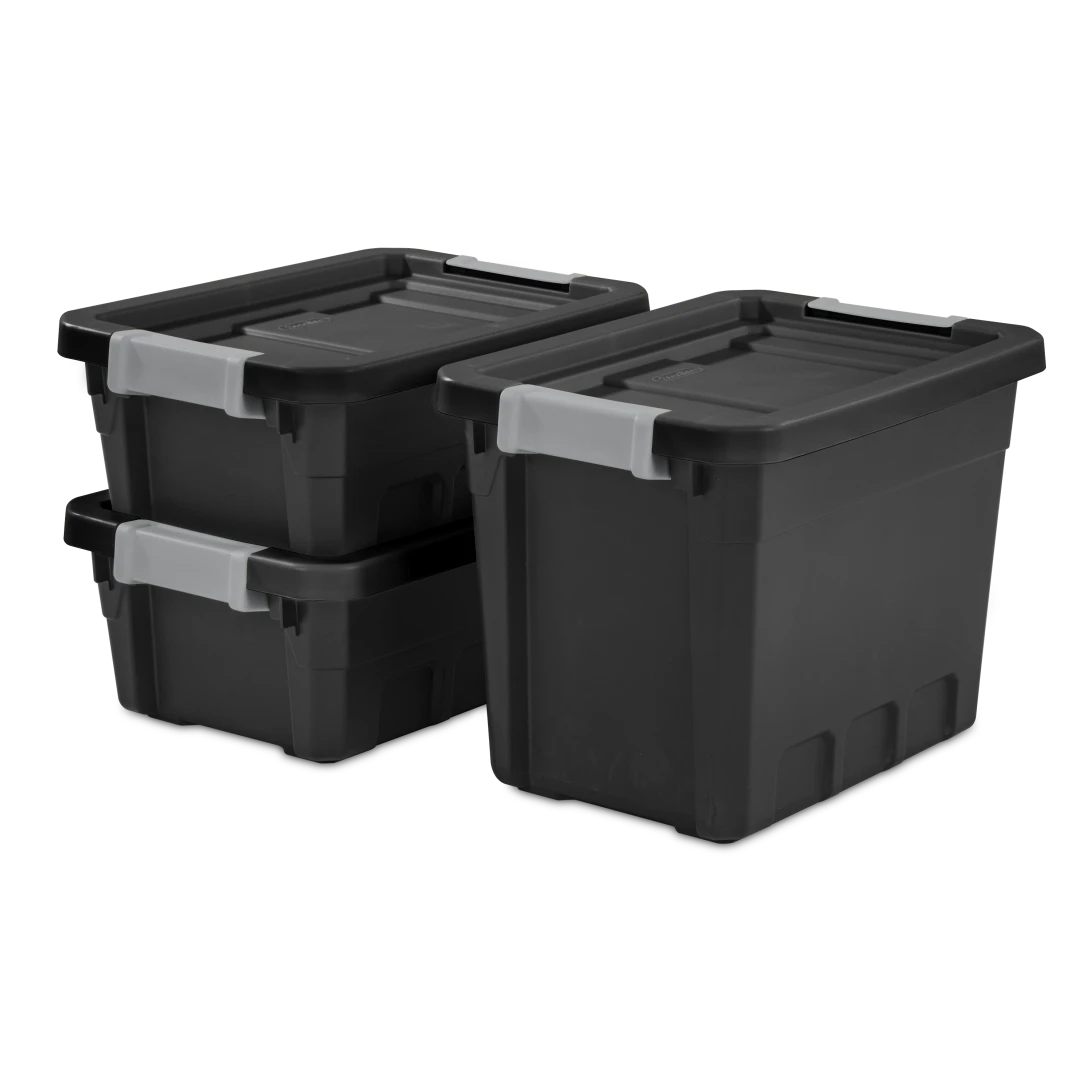 Sterilite 1482 4 Gallon Modular Stacker Tote β Black Base & Lid with Titanium Latches - Image 16