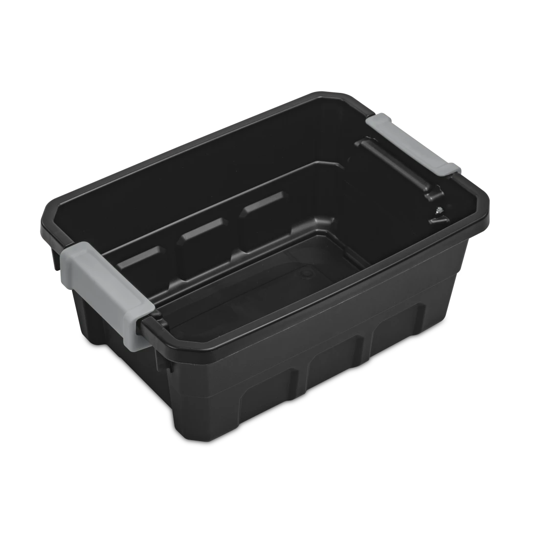 Sterilite 1482 4 Gallon Modular Stacker Tote β Black Base & Lid with Titanium Latches - Image 18