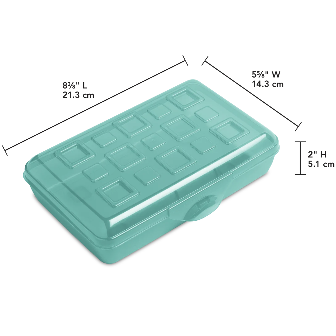 Sterilite 1722 Small Pencil Box – Molokai Blue Tint Translucent Plastic Supply Case - Image 2