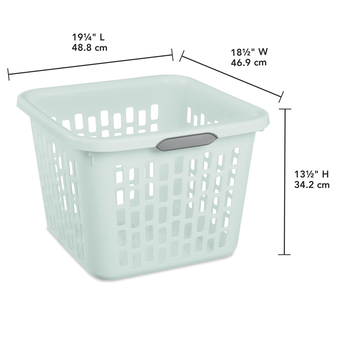 Sterilite 1204 1.5 Bushel / 53 Liter Ultra Laundry Basket – Mindful Mint / White - Image 2