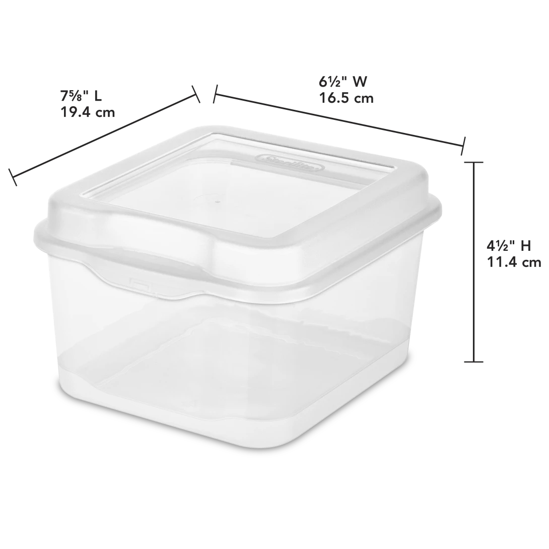Sterilite 1803 FlipTop Box – Clear Plastic Storage Container with Hinged Latch Lid - Image 2