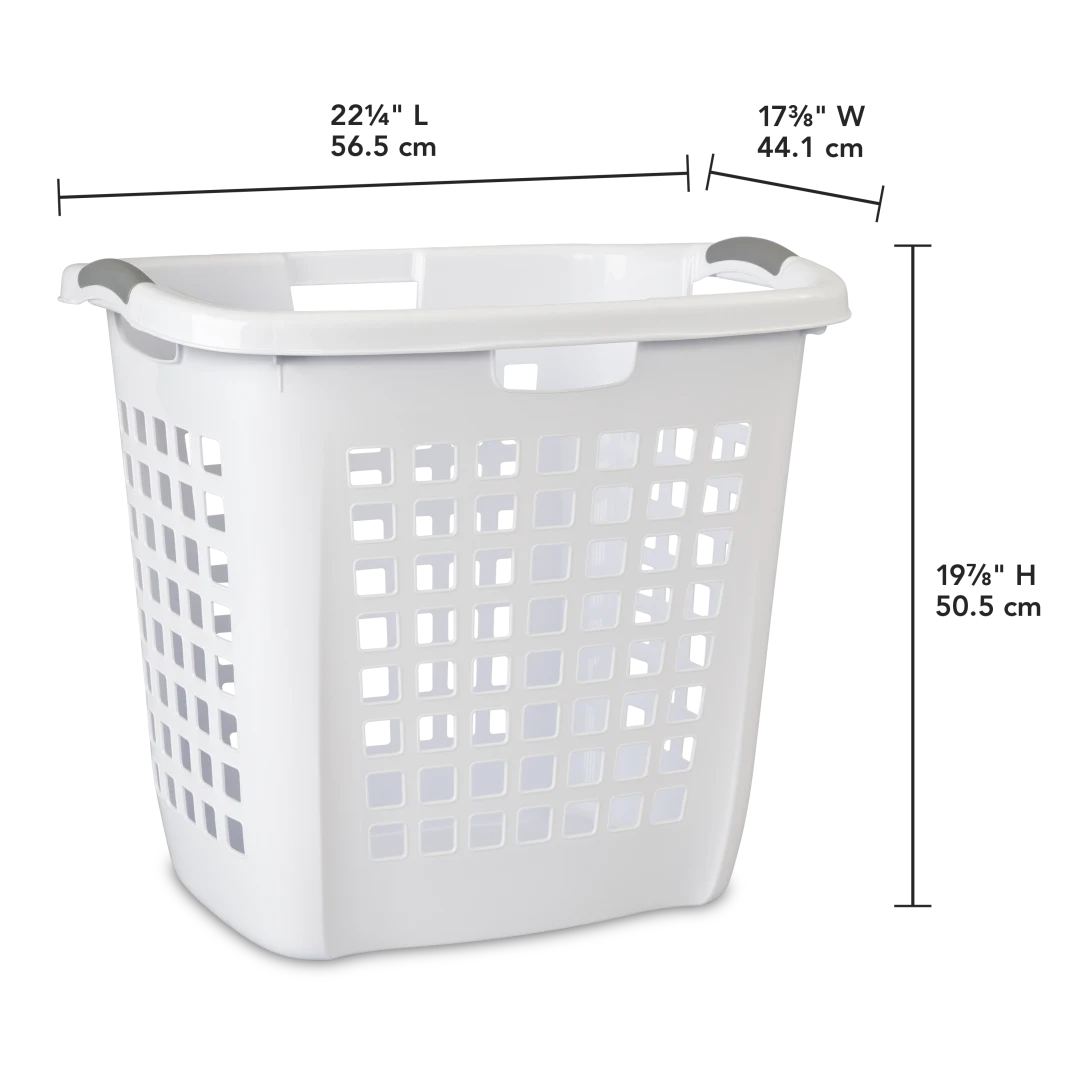 Sterilite 1225 Ultra Easy Carry Hamper β White with Titanium Inserts - Image 2