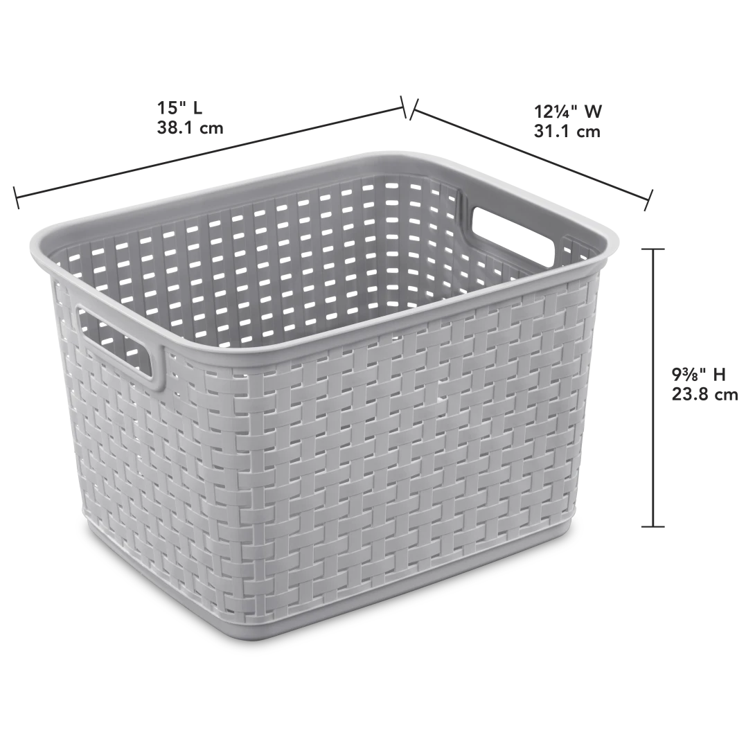 Sterilite 1273 Tall Weave Basket – Cement - Image 2