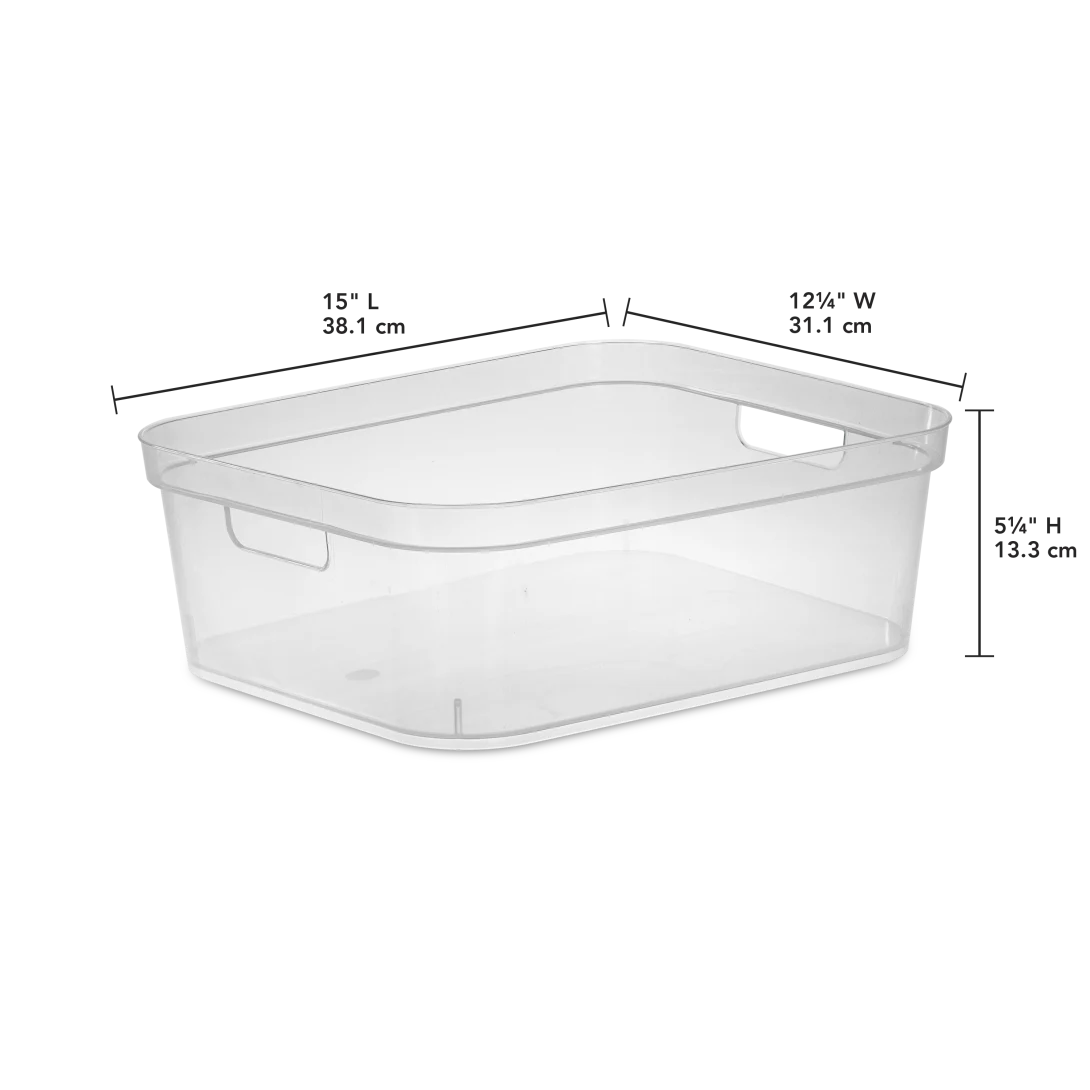 Sterilite 1324 Short Storage Bin – Clear - Image 2