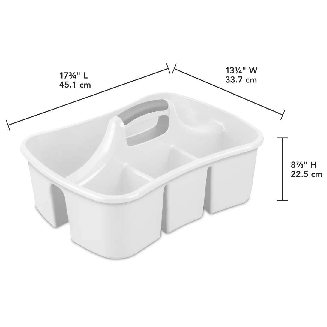 Sterilite 1588 Divided Ultra Caddy – White Caddy with Titanium Insert - Image 2