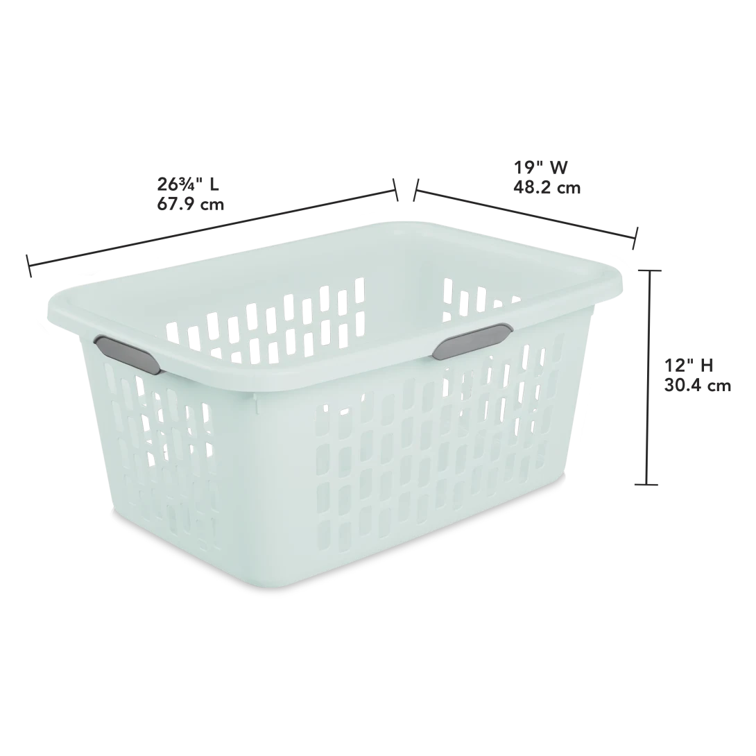 Sterilite 1202 2 Bushel / 71 Liter Ultra Laundry Basket – Mindful Mint / White - Image 2