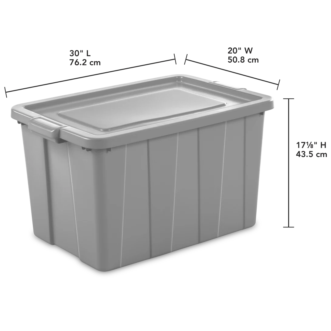 Sterilite 1679 30 Gallon Tuff1 Tote β Cement Lid & Base 114 Liter Utility Storage Box - Image 2
