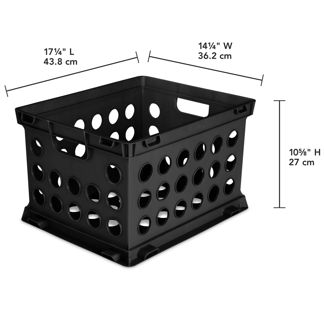 Sterilite 1693 Heavy-Duty File Crate – Classic Black Plastic Document & Storage Crate - Image 2