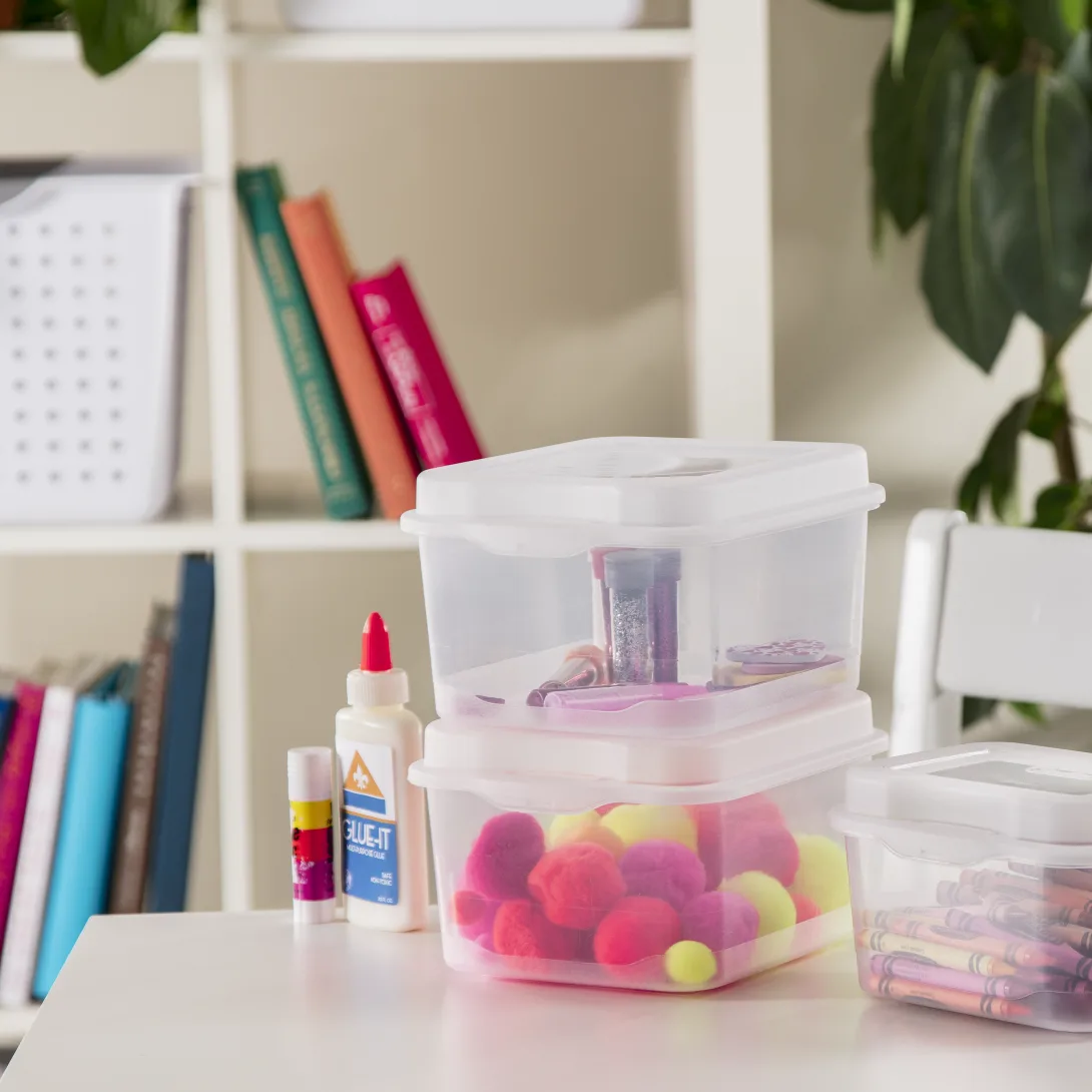 Sterilite 1803 FlipTop Box – Clear Plastic Storage Container with Hinged Latch Lid - Image 3