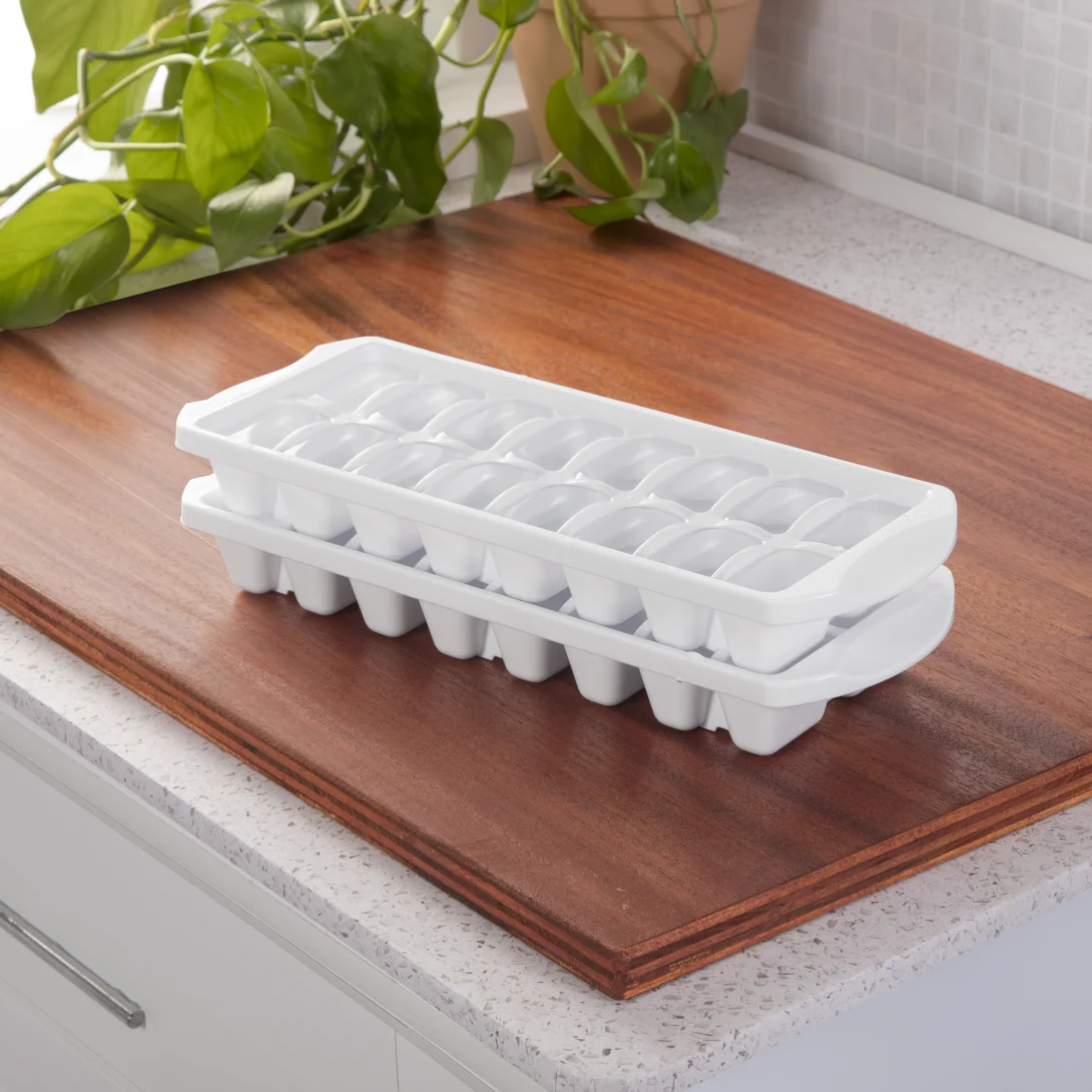 Sterilite 7240 Stacking Ice Cube Tray – Stackable Plastic Ice Mold Tray in White - Image 3