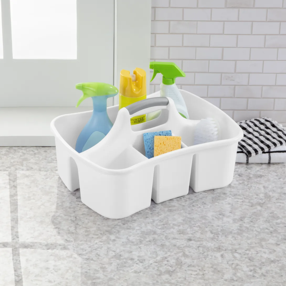 Sterilite 1588 Divided Ultra Caddy – White Caddy with Titanium Insert - Image 3